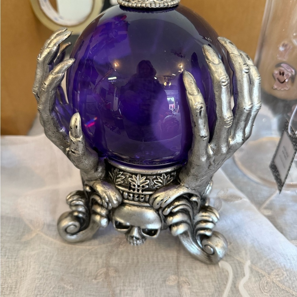 Silver and Purple Skull Decor